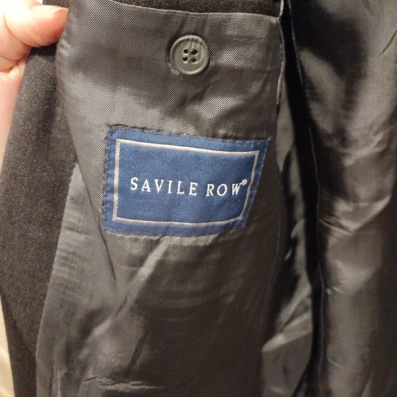 Savile Row Men's 100% Wool Dark Gray Blazer Suit Jacket Sz  44R Office Event - Picture 3 of 6